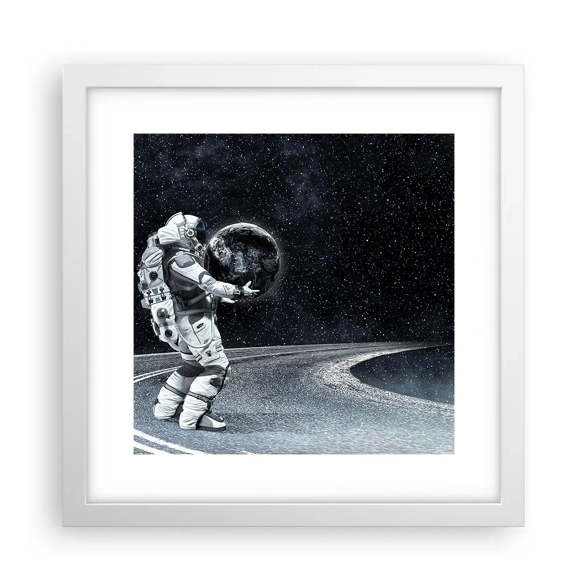 Poster in einem weißen Rahmen - Auf der Milchstraße - 30x30 cm