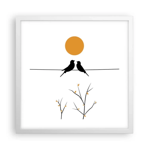 Poster in einem weißen Rahmen - Abend der Nachtigallen - 40x40 cm