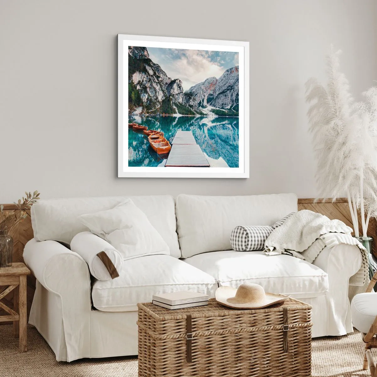Poster in einem weißen Rahmen - Wir zeigen Ihnen Schönheit - 60x60 cm