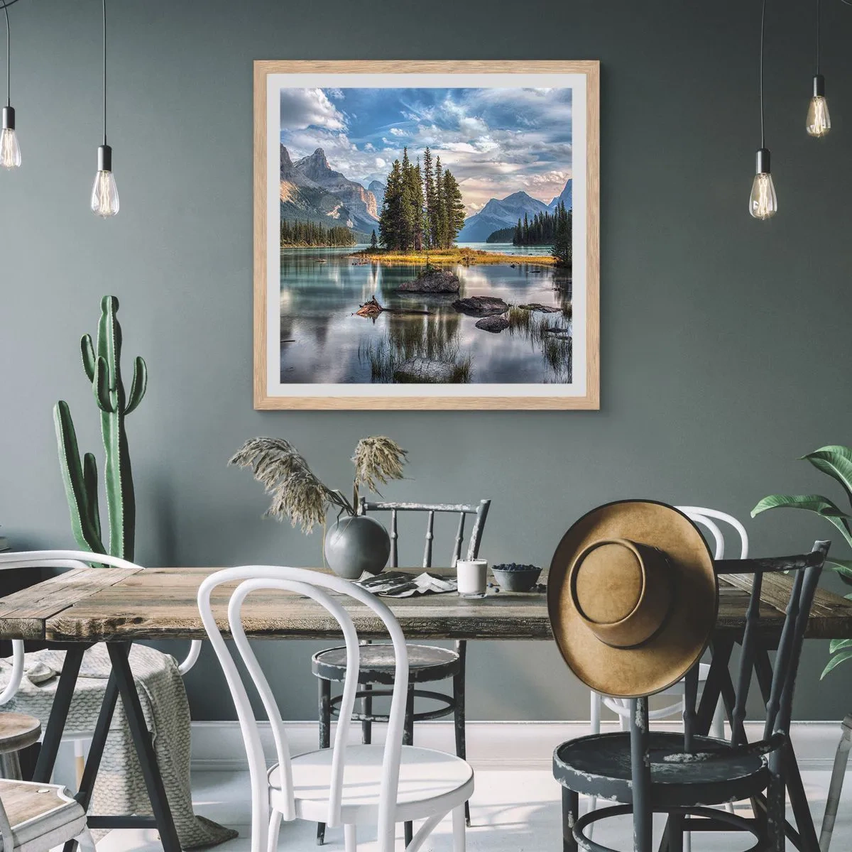 Poster in einem Rahmen aus heller Eiche - An dem tollen und sauberen Wasser ... - 60x60 cm