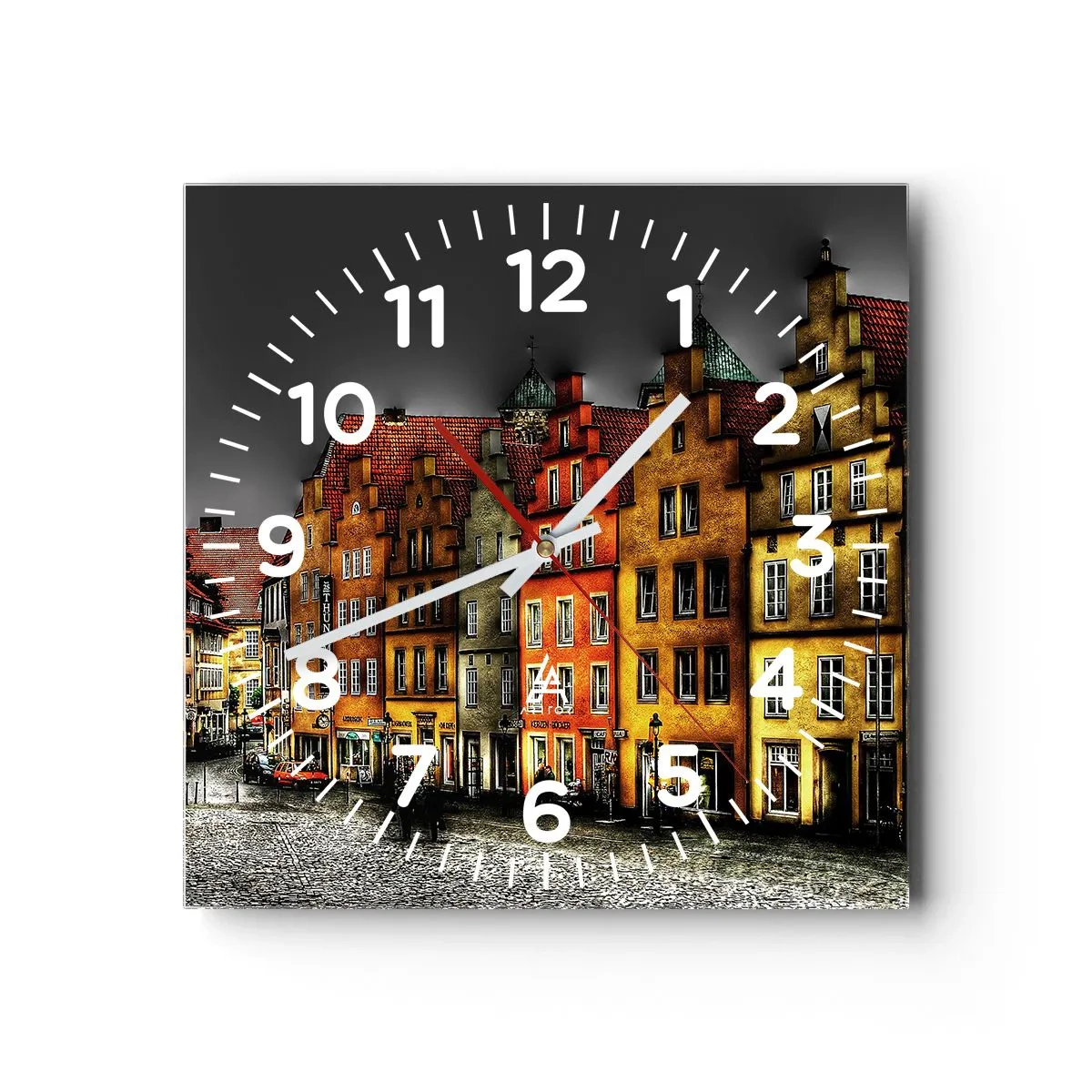 Wanduhr - Glasuhr - Es fehlt nur noch ein verzaubertes Taxi - 40x40 cm