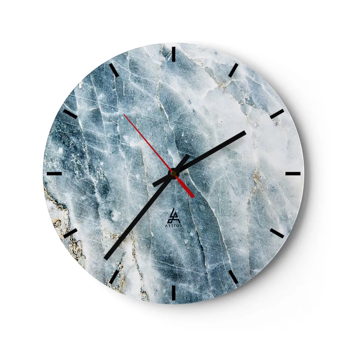 Wanduhr - Glasuhr - Eiswelt - 40x40 cm