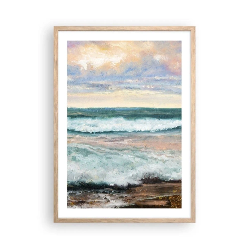 Poster in einem Rahmen aus heller Eiche - Hier werden Sie Ihre Seele baumeln lassen - 50x70 cm