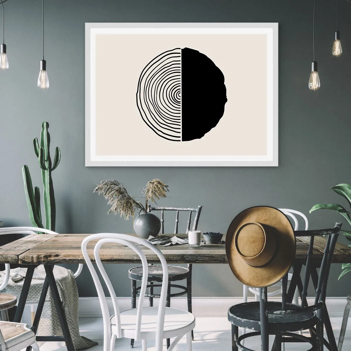 Poster in einem weißen Rahmen - Halb und halb - 40x30 cm