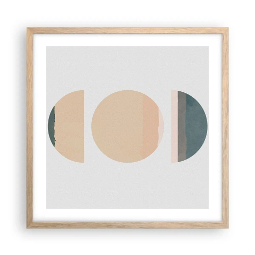Poster in einem Rahmen aus heller Eiche - Ein Rad hinter dem anderen… - 50x50 cm