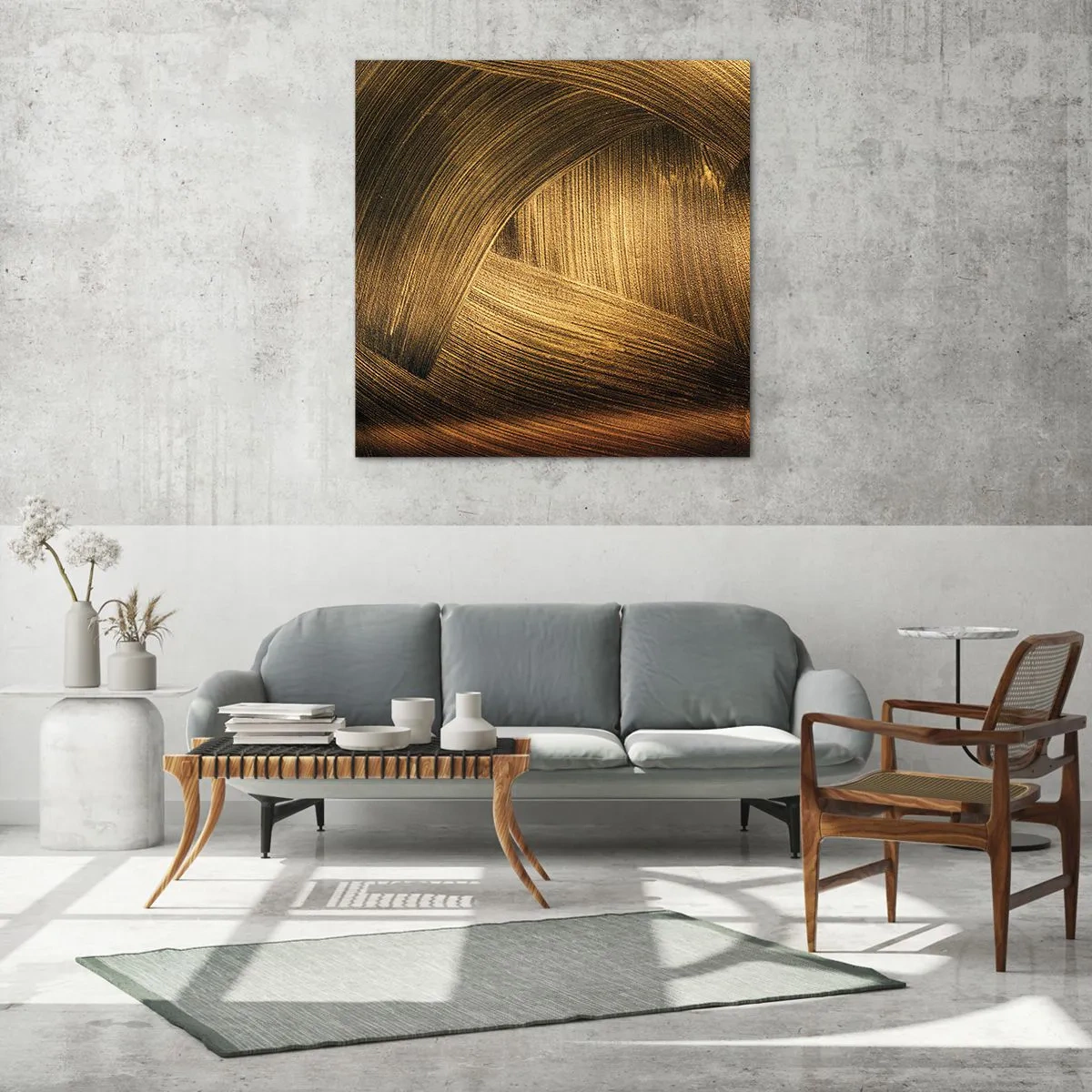 Glasbild - Bild auf glas - In einem goldenen Labyrinth - 30x30 cm