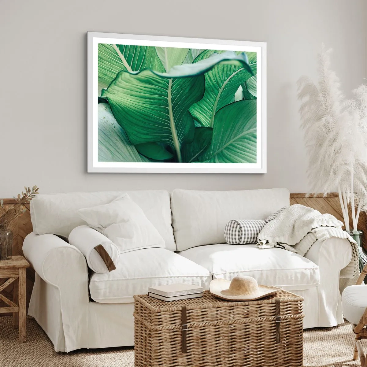 Poster in einem weißen Rahmen - Intensiv grünes Leben - 100x70 cm