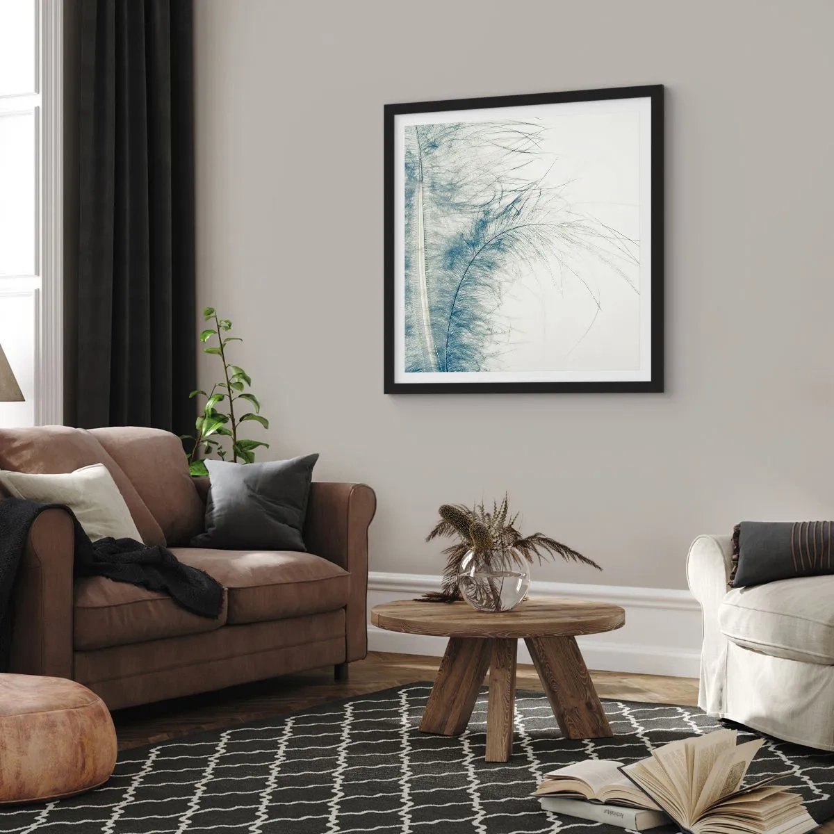 Poster in einem schwarzem Rahmen - Flüstern der Natur - 40x40 cm