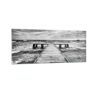 Glasbild - Bild auf glas - Ich warte darauf, dass der Wind wegjagt... - 100x40 cm