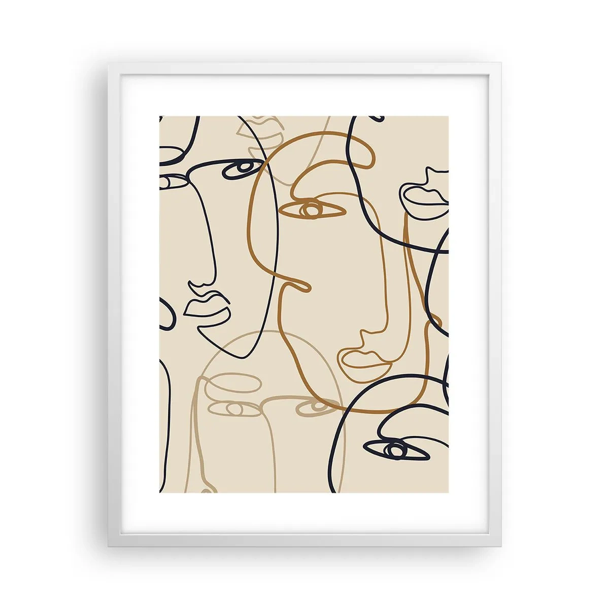 Poster in einem weißen Rahmen - Das Porträt wird multipliziert - 40x50 cm