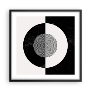 Poster in einem schwarzem Rahmen - Harmonie in Schwarz und Weiß - 50x50 cm