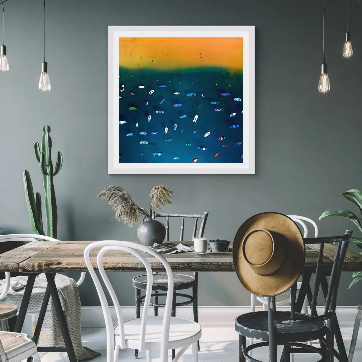 Poster in einem weißen Rahmen - Feiertagsspiel - 50x50 cm