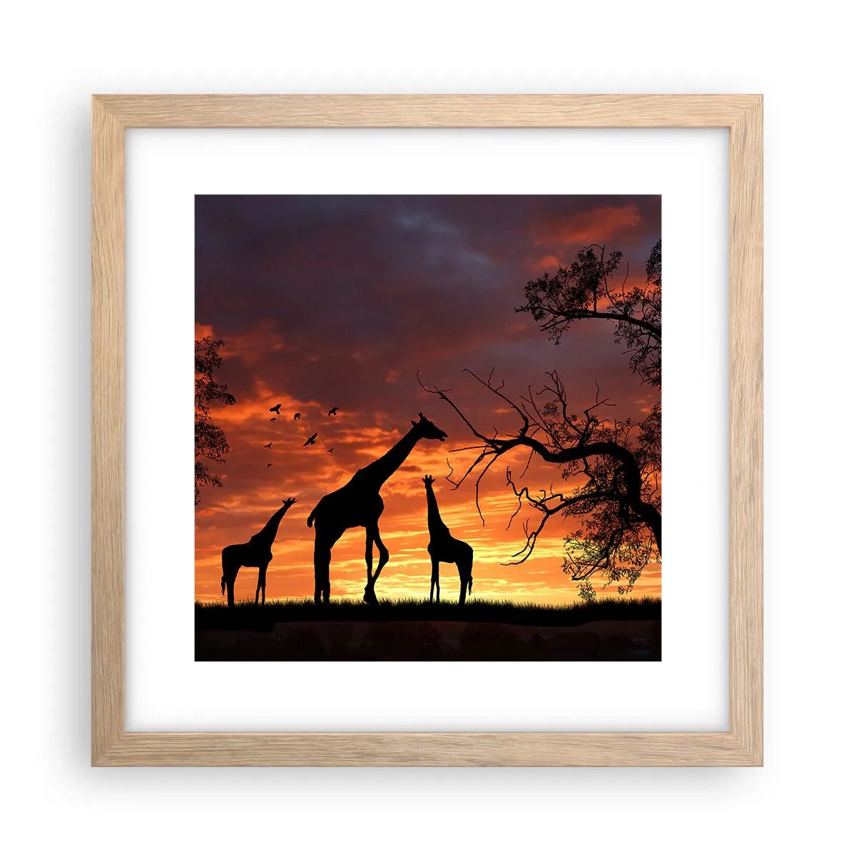 Poster in einem Rahmen aus heller Eiche - Ein kleines Abendessen mit deinen Liebsten - 30x30 cm