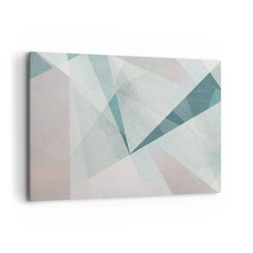 Bild auf Leinwand - Leinwandbild - Geometrische Formen in Pastelltönen von Blau und Grau - 120x80cm - Einfach aber dynamisch - Moderne Wanddekoration für Wohnzimmer und Schlafzimmer ARTTOR