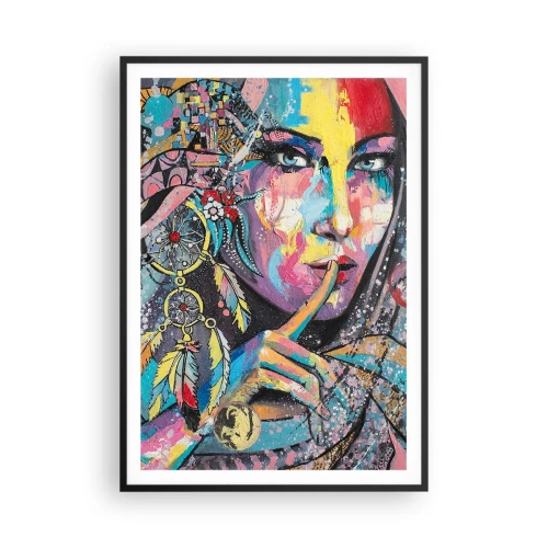 Poster in einem schwarzem Rahmen - Sei still, bis du verstehst - 70x100 cm