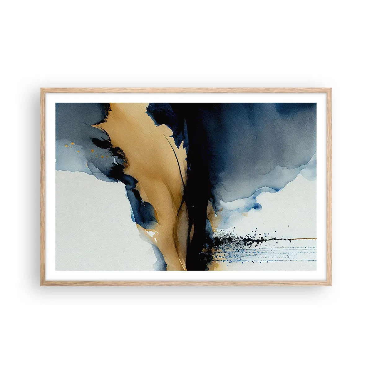 Poster in einem Rahmen aus heller Eiche - Hinter dem Vorhang - 91x61 cm