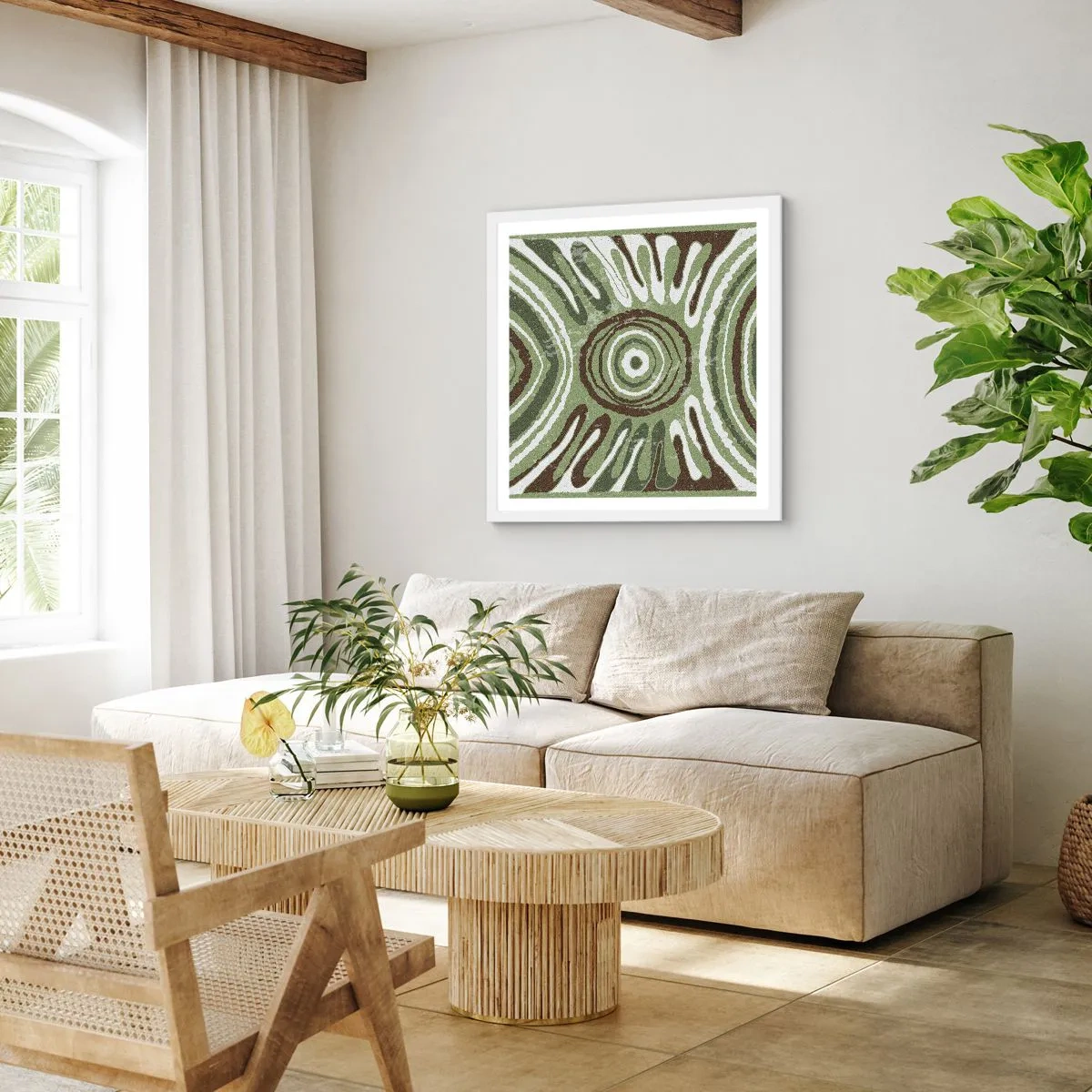 Poster in einem weißen Rahmen - Explosion von Emotionen - 40x40 cm