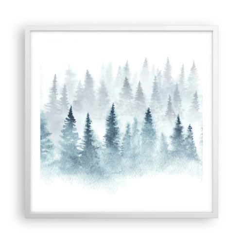 Poster in einem weißen Rahmen - In Nebel gehüllt - 60x60 cm