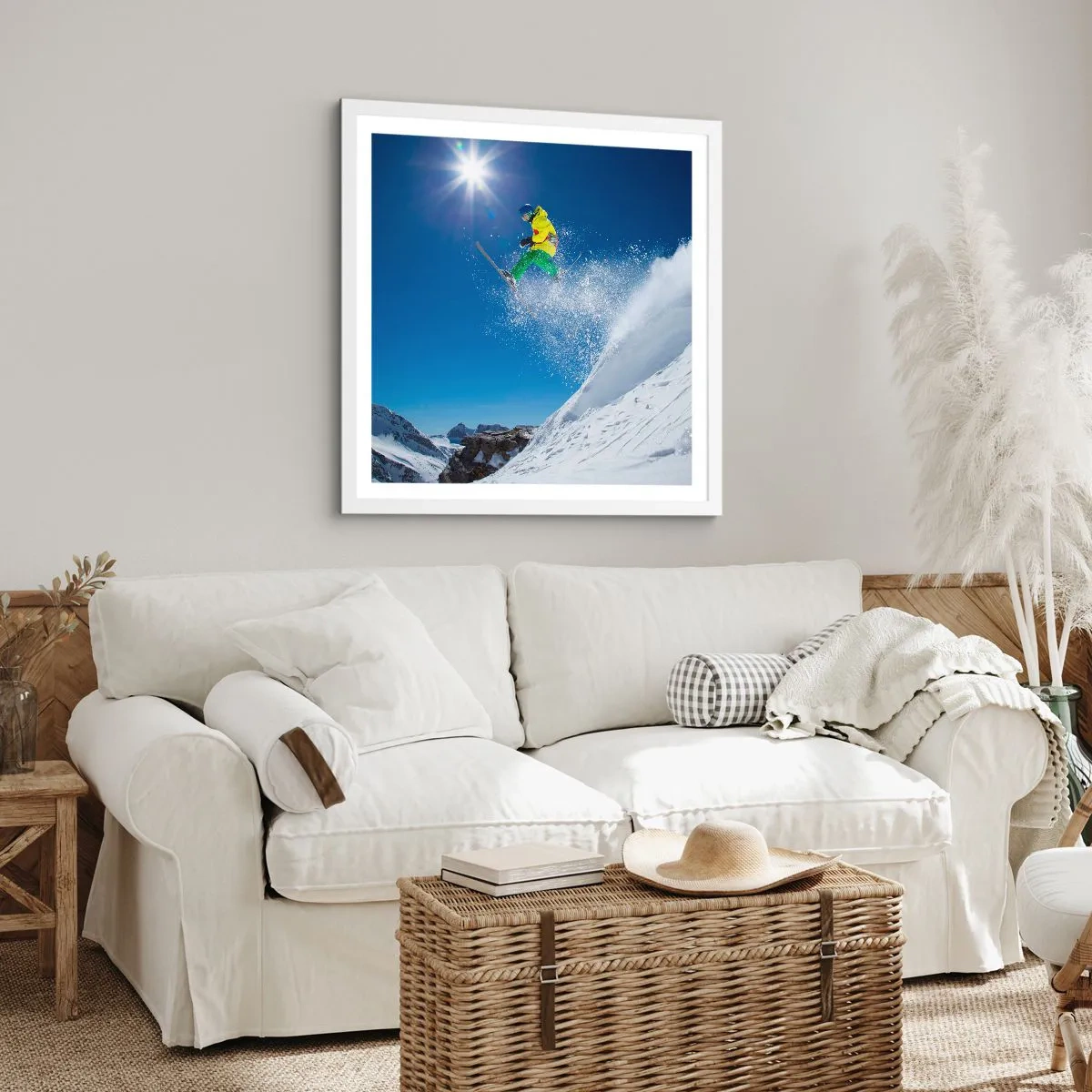 Poster in einem weißen Rahmen - Tanzen mit den Bergen - 50x50 cm