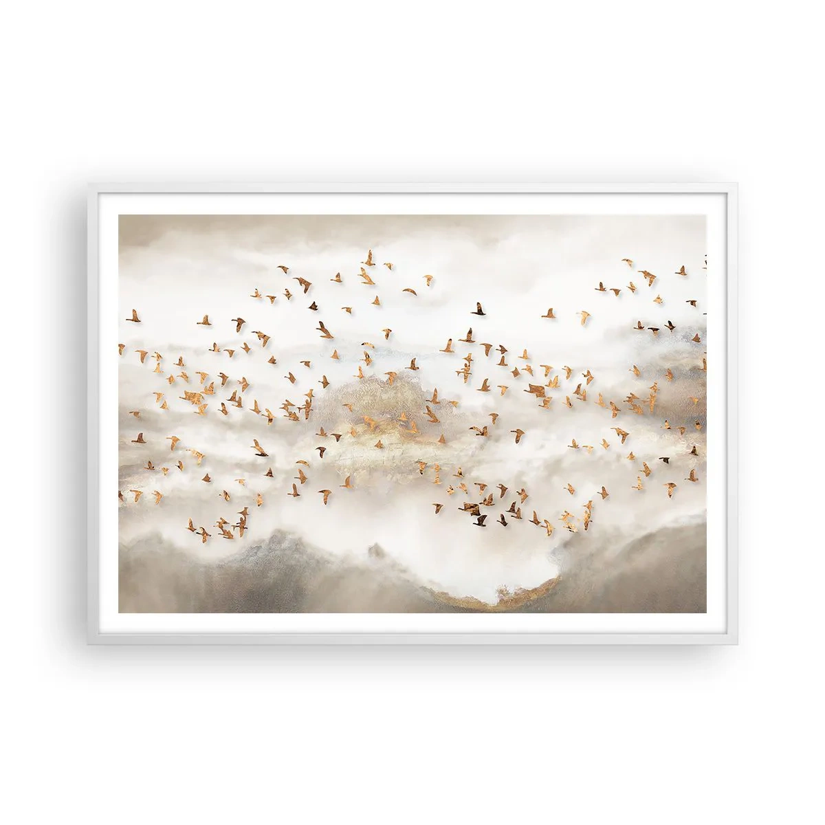 Poster in einem weißen Rahmen - Es ist schon die Zeit… - 100x70 cm