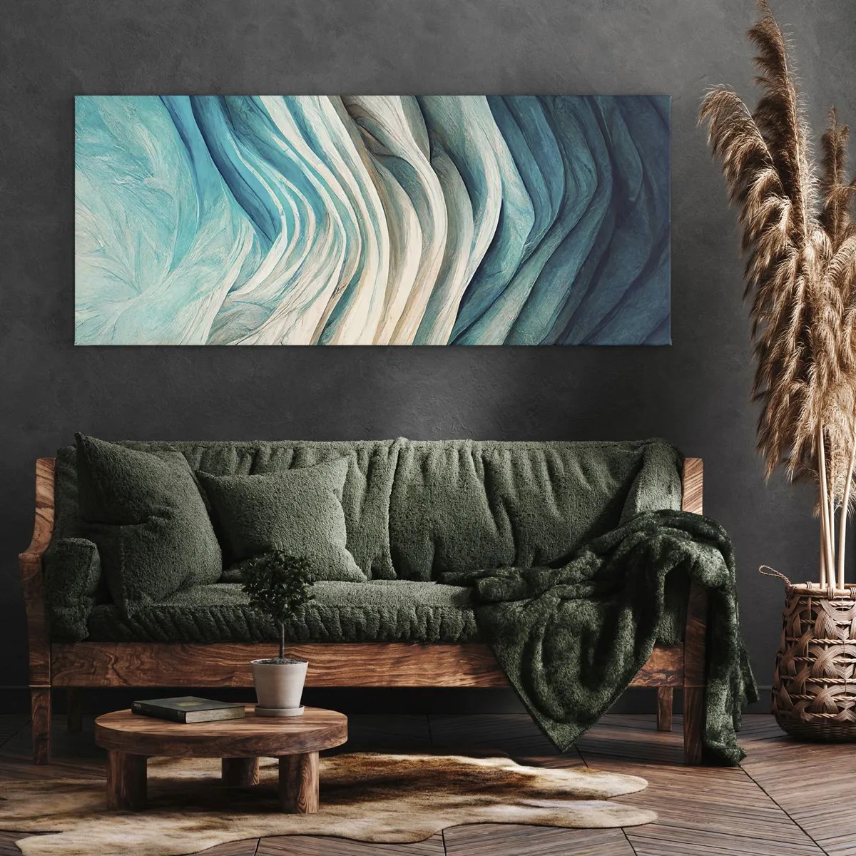 Bild auf Leinwand - Leinwandbild - Blaue Unersättlichkeit - 90x30 cm