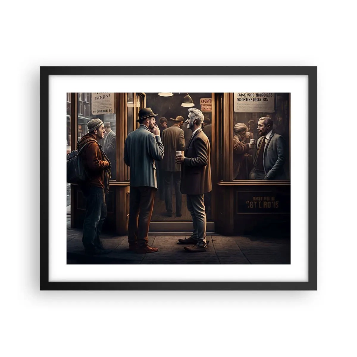 Poster in einem schwarzem Rahmen - Gute Zeit des Tages - 50x40 cm