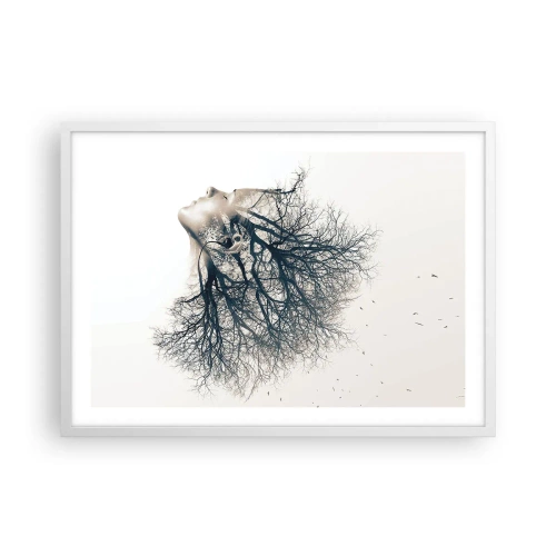 Poster in einem weißen Rahmen - Dem Rauschen der Bäume lauschen - 70x50 cm