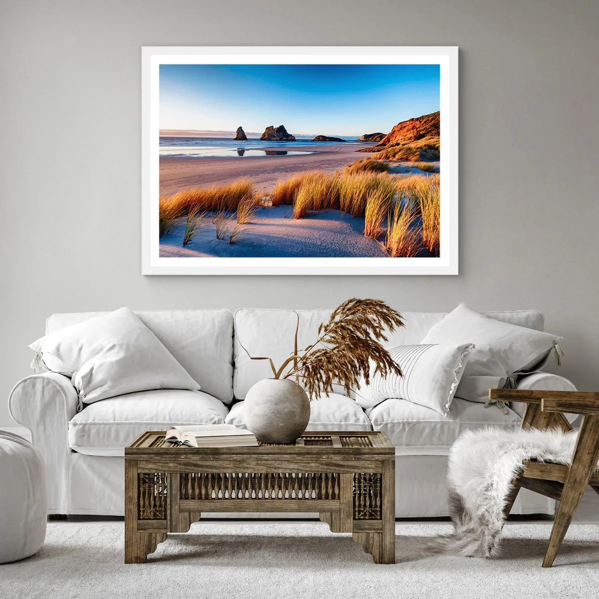 Poster in einem weißen Rahmen - Für Friedenssuchende - 60x60 cm