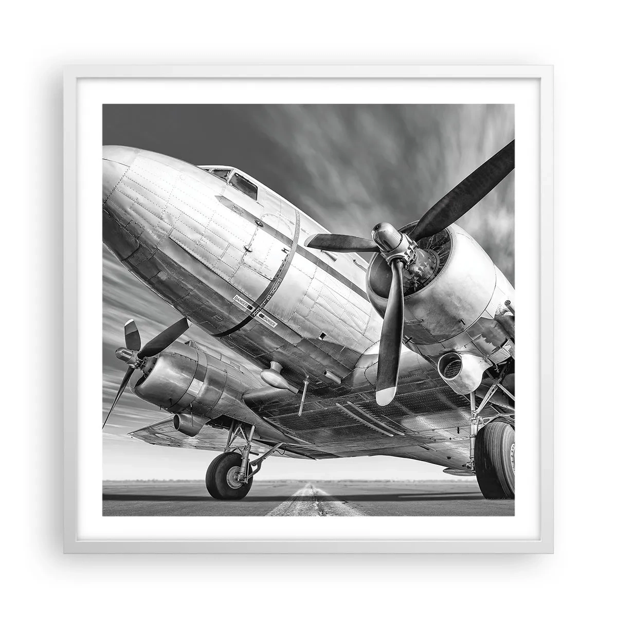 Poster in einem weißen Rahmen - Immer flugbereit - 60x60 cm