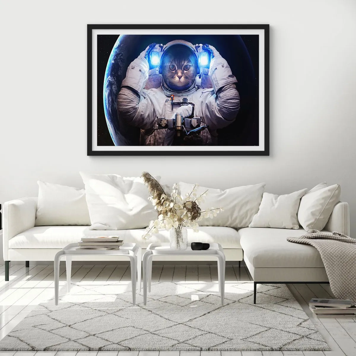 Poster in einem schwarzem Rahmen - Houston, du hast ein Problem - 50x40 cm