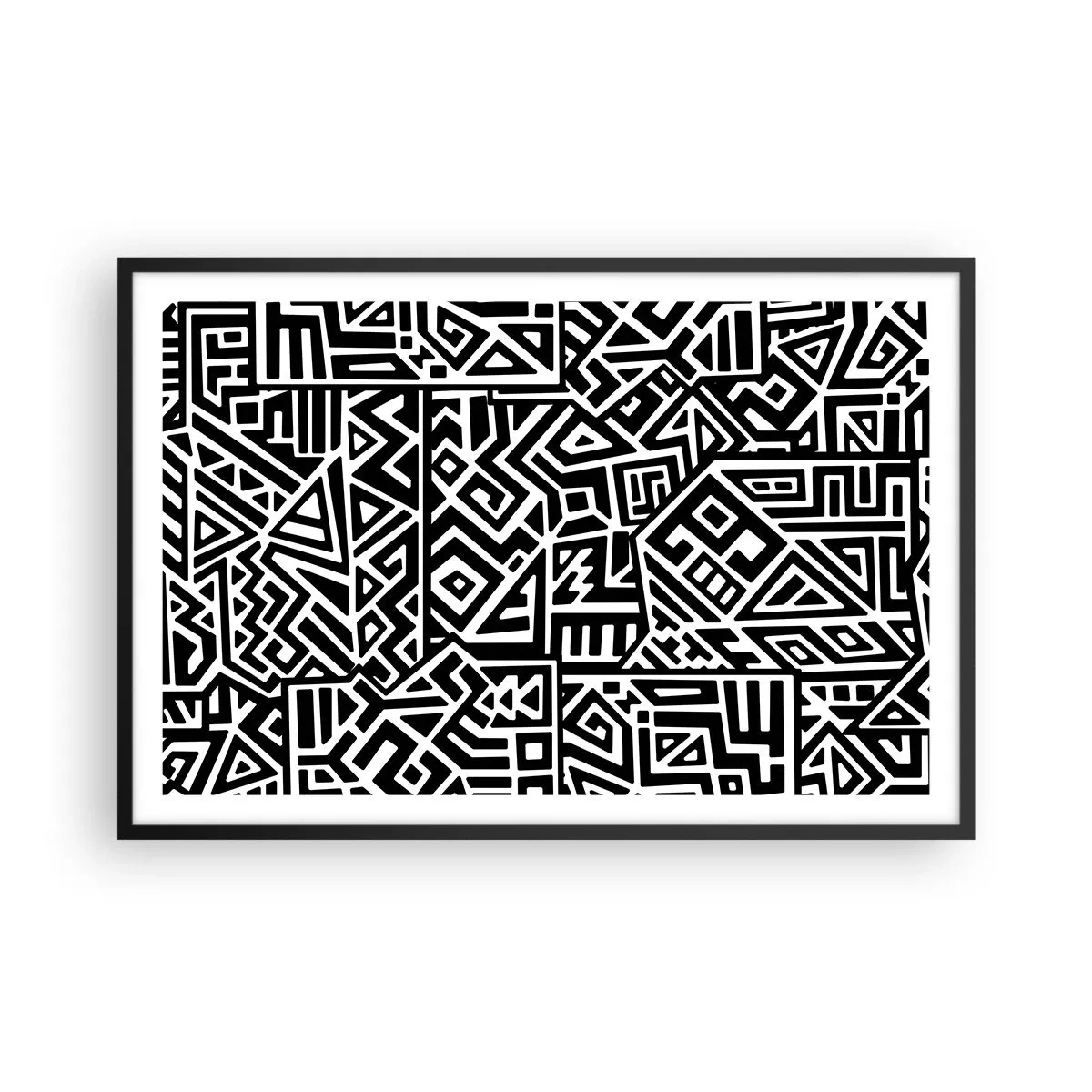Poster in einem schwarzem Rahmen - Präkolumbianische Komposition - 91x61 cm