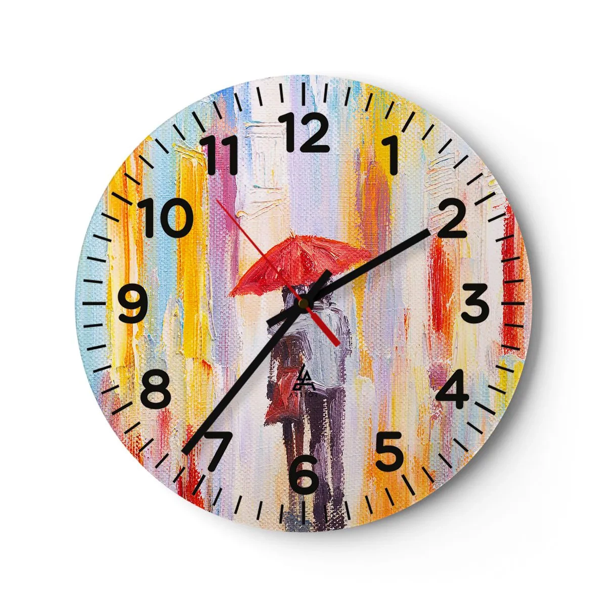 Wanduhr - Glasuhr - Lass es weiter regnen - 40x40 cm