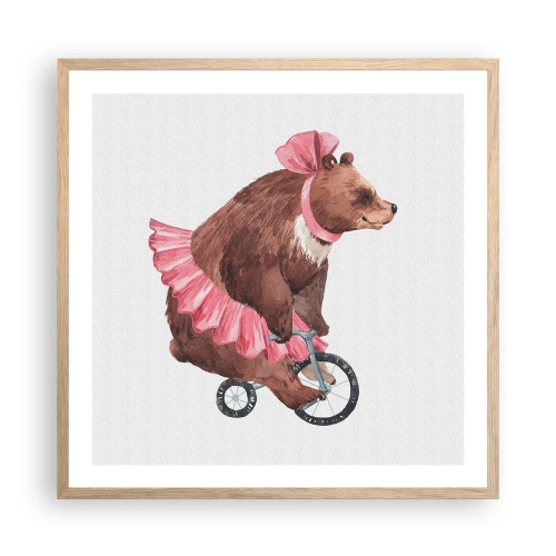 Poster in einem Rahmen aus heller Eiche - Was für ein Affentheater! - 60x60 cm