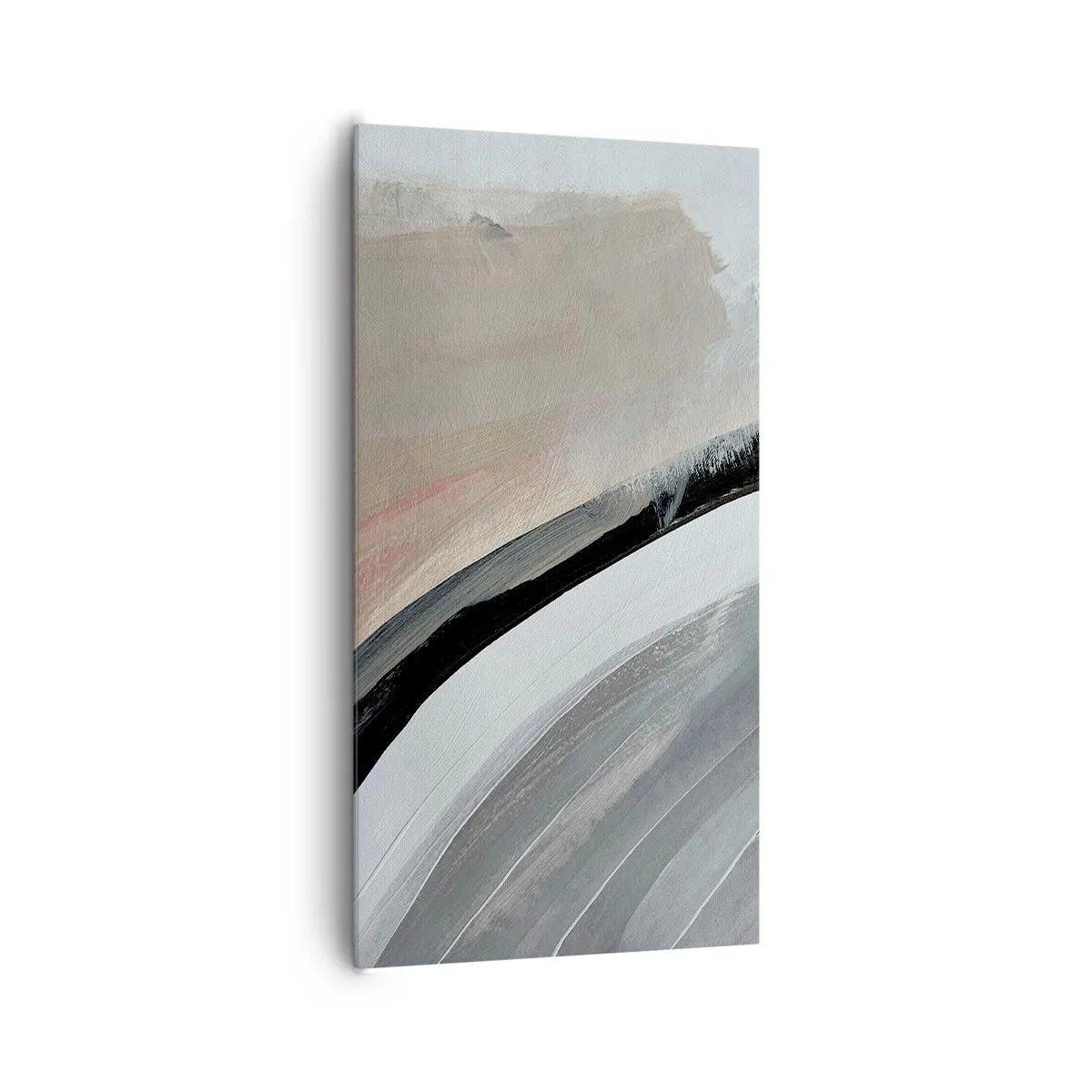 Bild auf Leinwand - Leinwandbild - Komposition: Bogen aus Schwarz und Grau - 65x120 cm