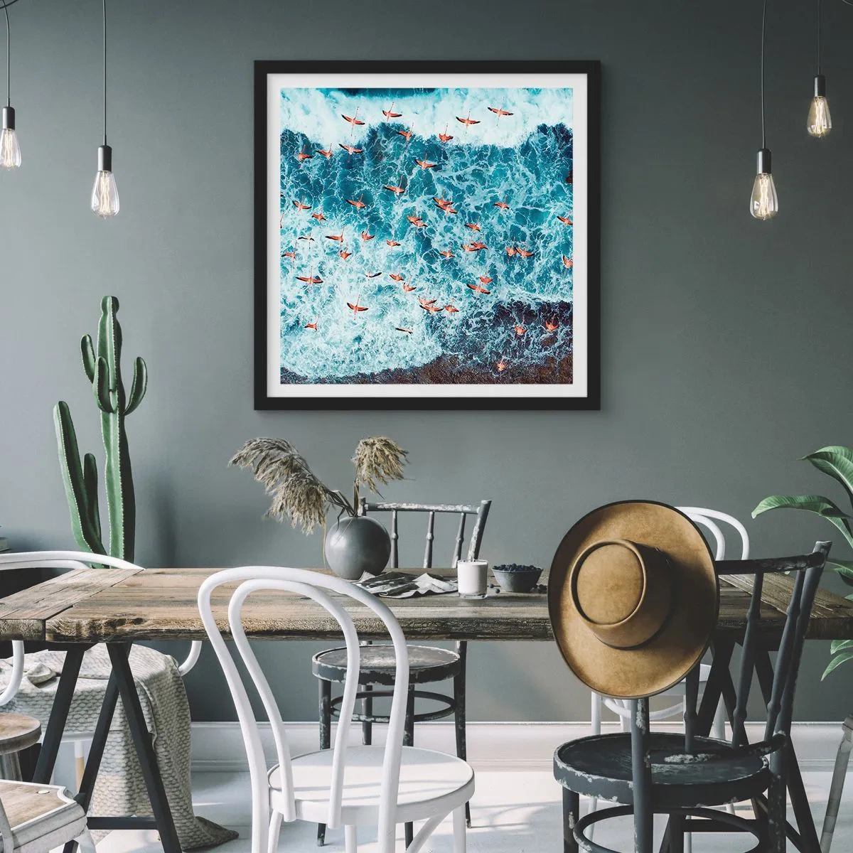 Poster in einem schwarzem Rahmen - Die Küstenparade - 60x60 cm