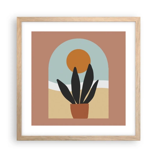 Poster in einem Rahmen aus heller Eiche - Kleine Freuden - 40x40 cm