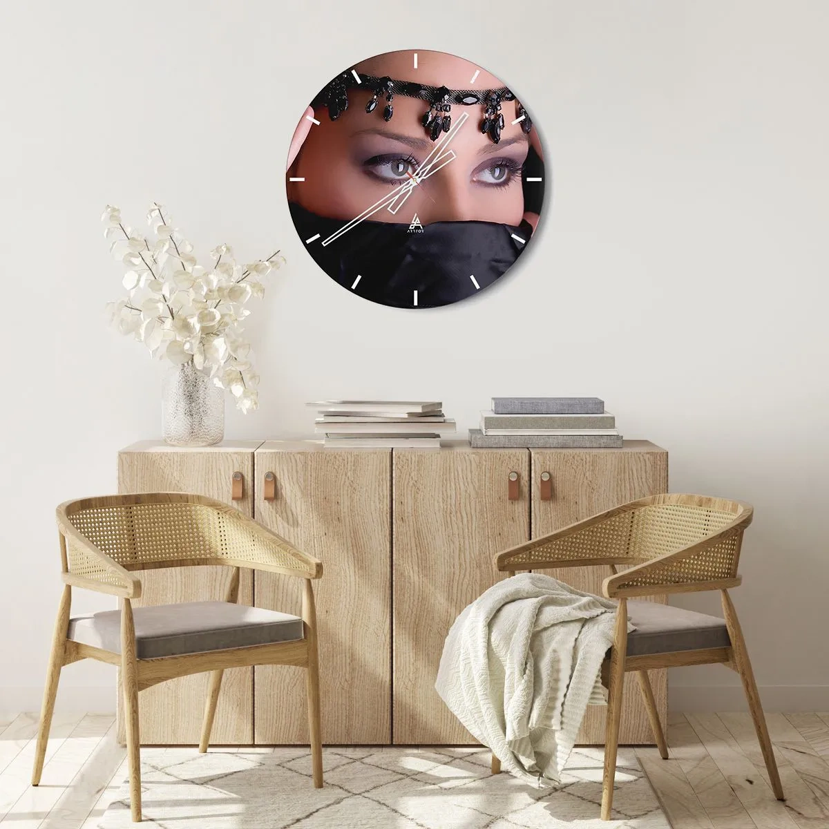 Wanduhr - Glasuhr - Orientalisches verführerisches Geheimnis - 30x30 cm