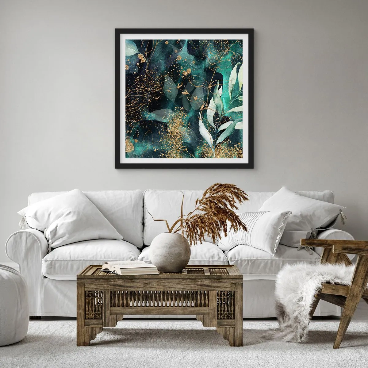 Poster in einem schwarzem Rahmen - Zaubergarten - 40x40 cm