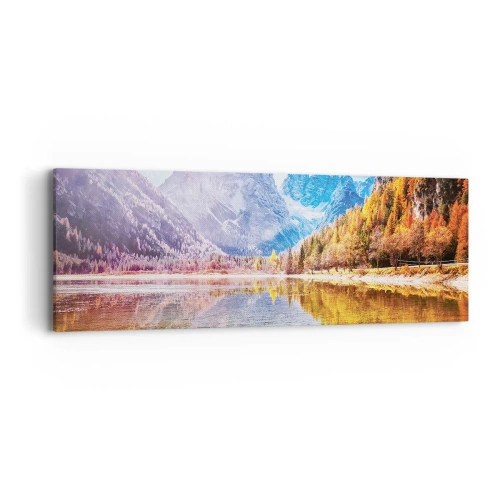 Bild auf Leinwand - Leinwandbild - Und in den Bergen ist es schon Herbst - 90x30 cm