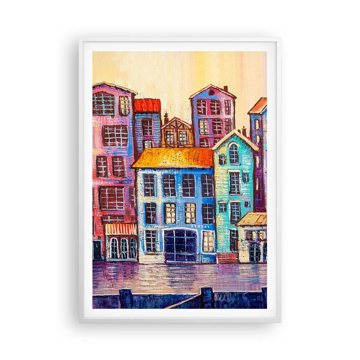 Poster in einem weißen Rahmen - Stadt wie aus einem Märchen - 70x100 cm