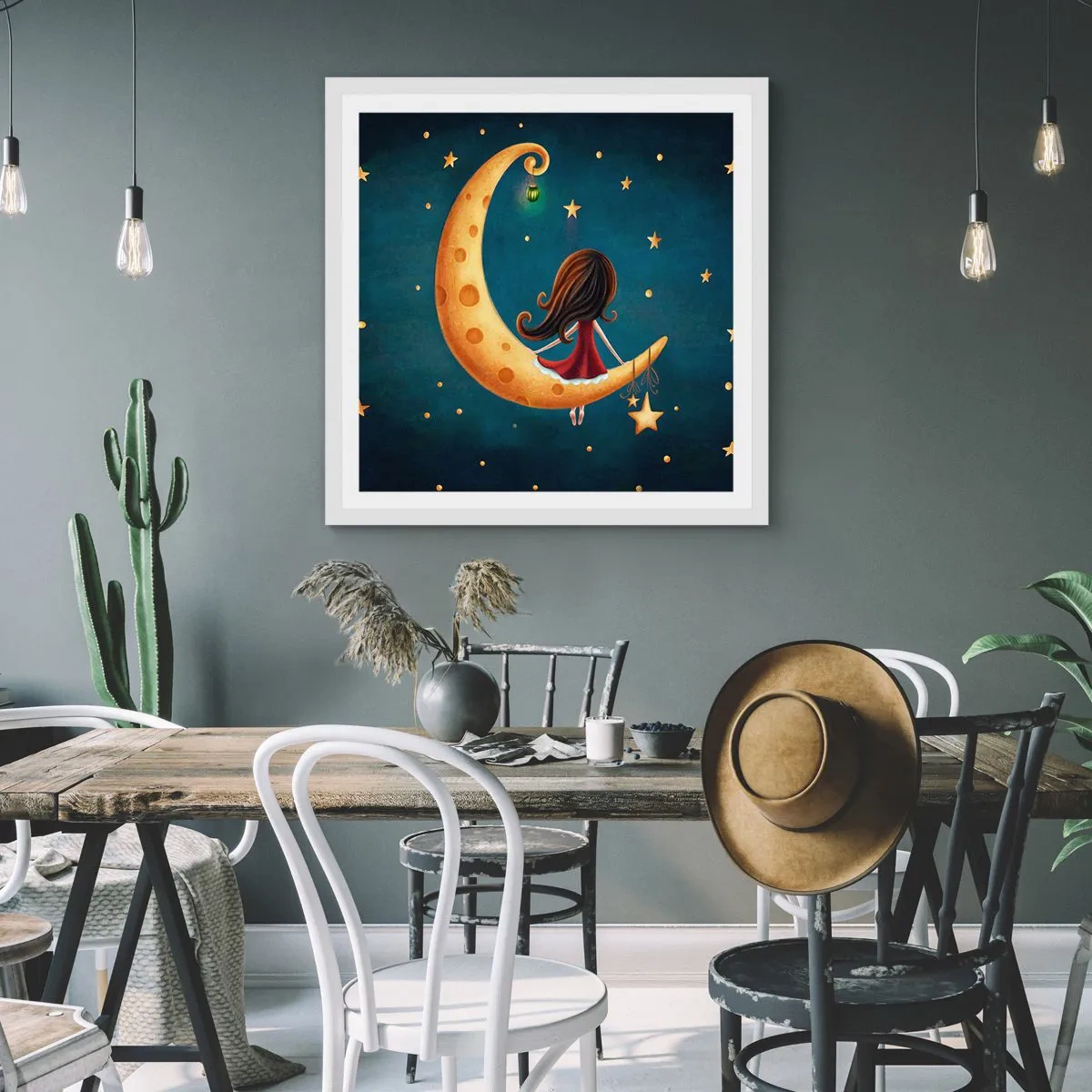 Poster in einem weißen Rahmen - Einmal… - 40x40 cm