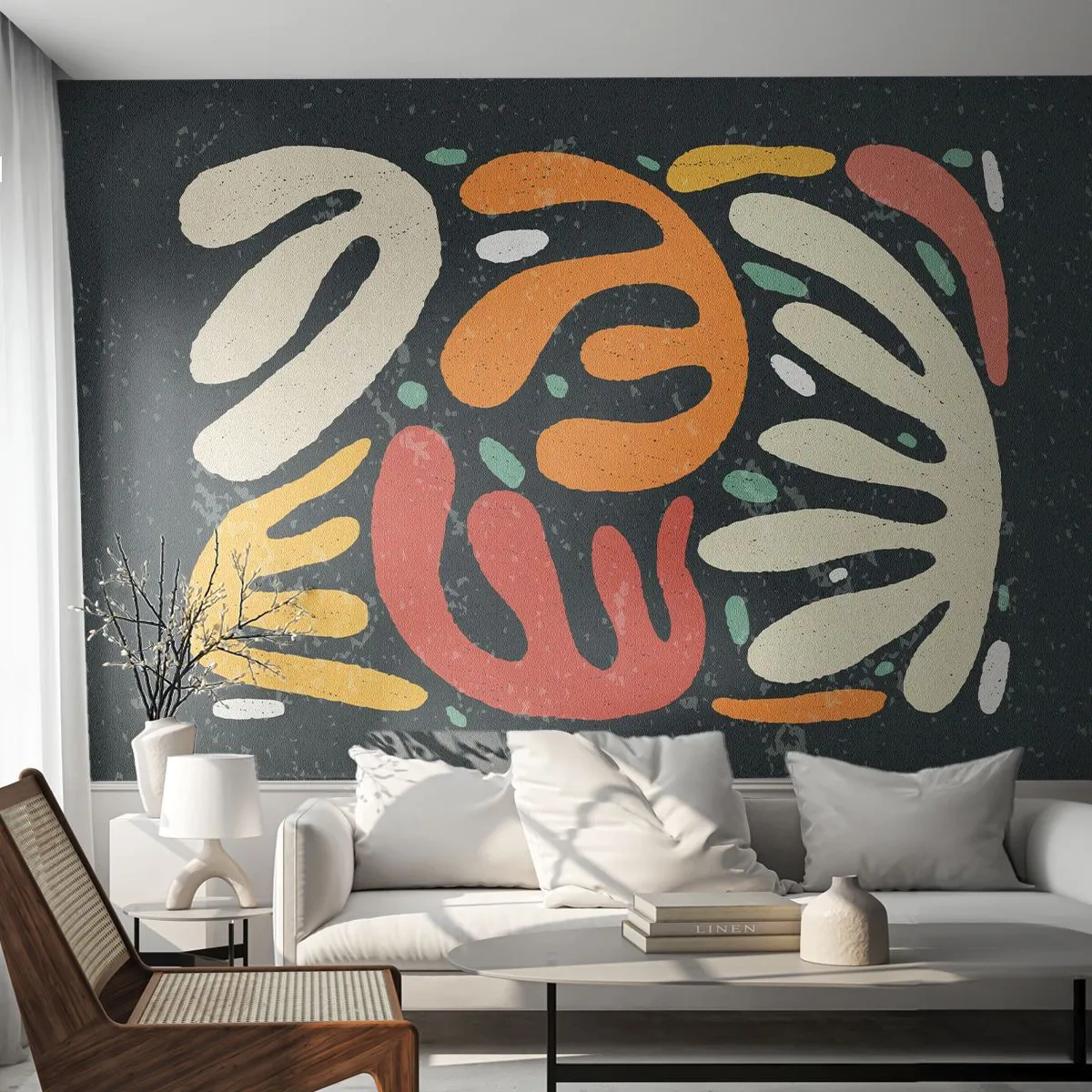 Fototapete Premium Canvas - Komposition – Ich erwische dich gleich - Boho, Minimalismus, Alt - 350x256 cm