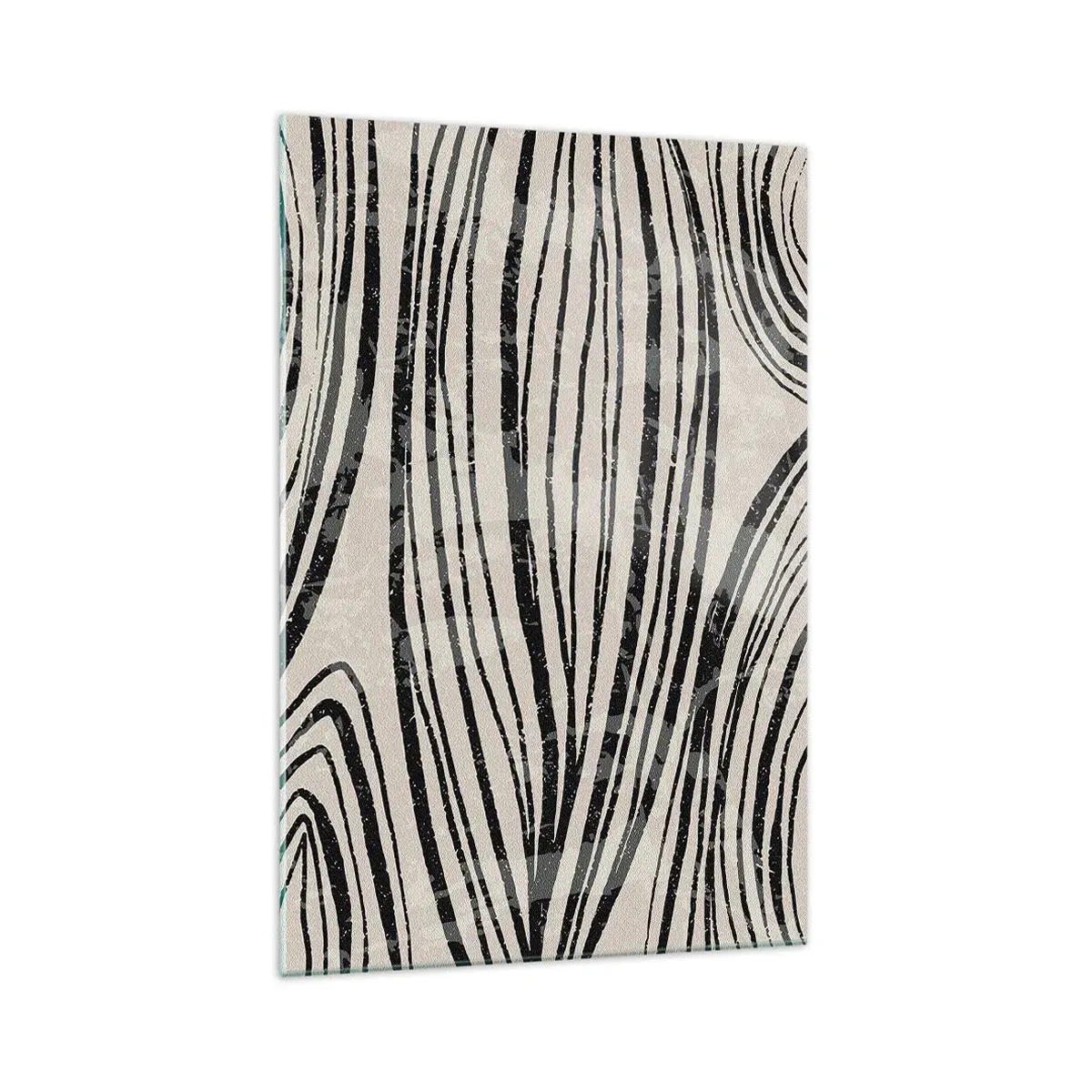 Glasbild - Bild auf glas - Abstrakte Wellen in Schwarz-Weiß-Tönen - 70x100cm - Linienpool - Moderne Wanddekoration für Wohnzimmer und Schlafzimmer ARTTOR