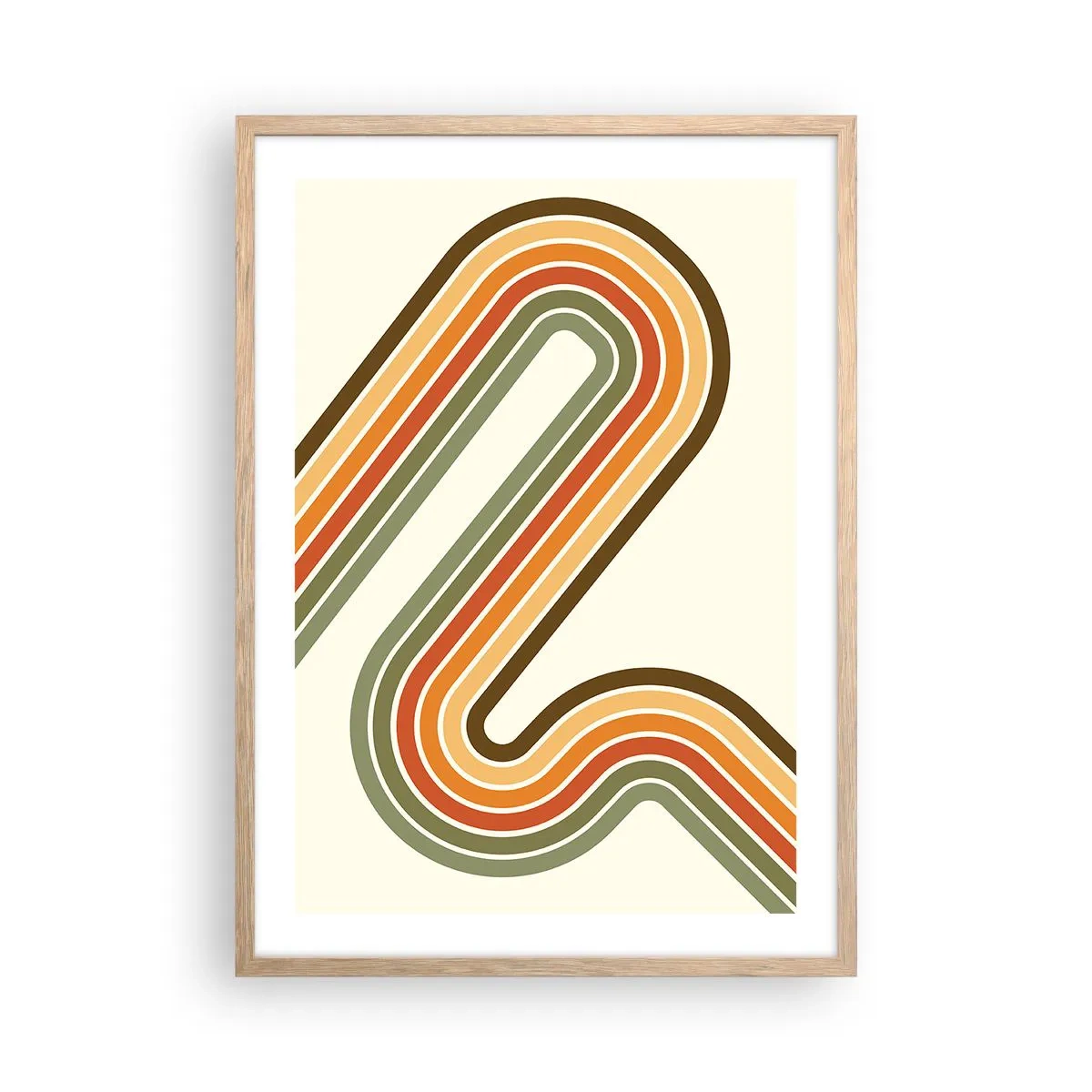 Poster in einem Rahmen aus heller Eiche - Zickzack zum Ziel - 50x70 cm