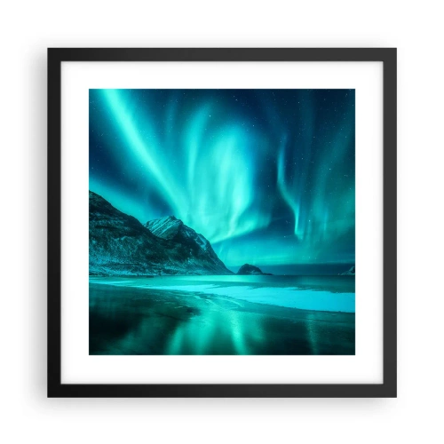 Poster in einem schwarzem Rahmen - Wunder des Nordens - 40x40 cm