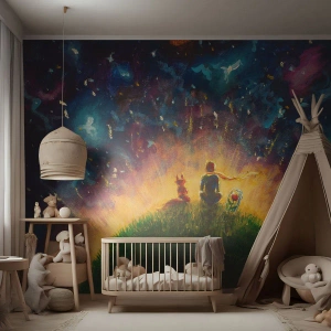 Selbstklebende Fototapete Deluxe Sticker - Liebe und Freundschaft - die ganze Welt - Für Kinder, Freundschaft, Abstraktion - 200x140 cm