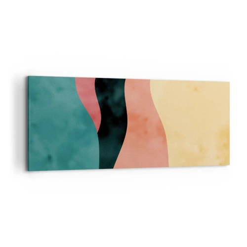 Bild auf Leinwand - Leinwandbild - Abstrakte Wellen in Pastellfarben - 120x50cm - Konforme Nichtkonformität - Moderne Wanddekoration für Wohnzimmer und Schlafzimmer ARTTOR