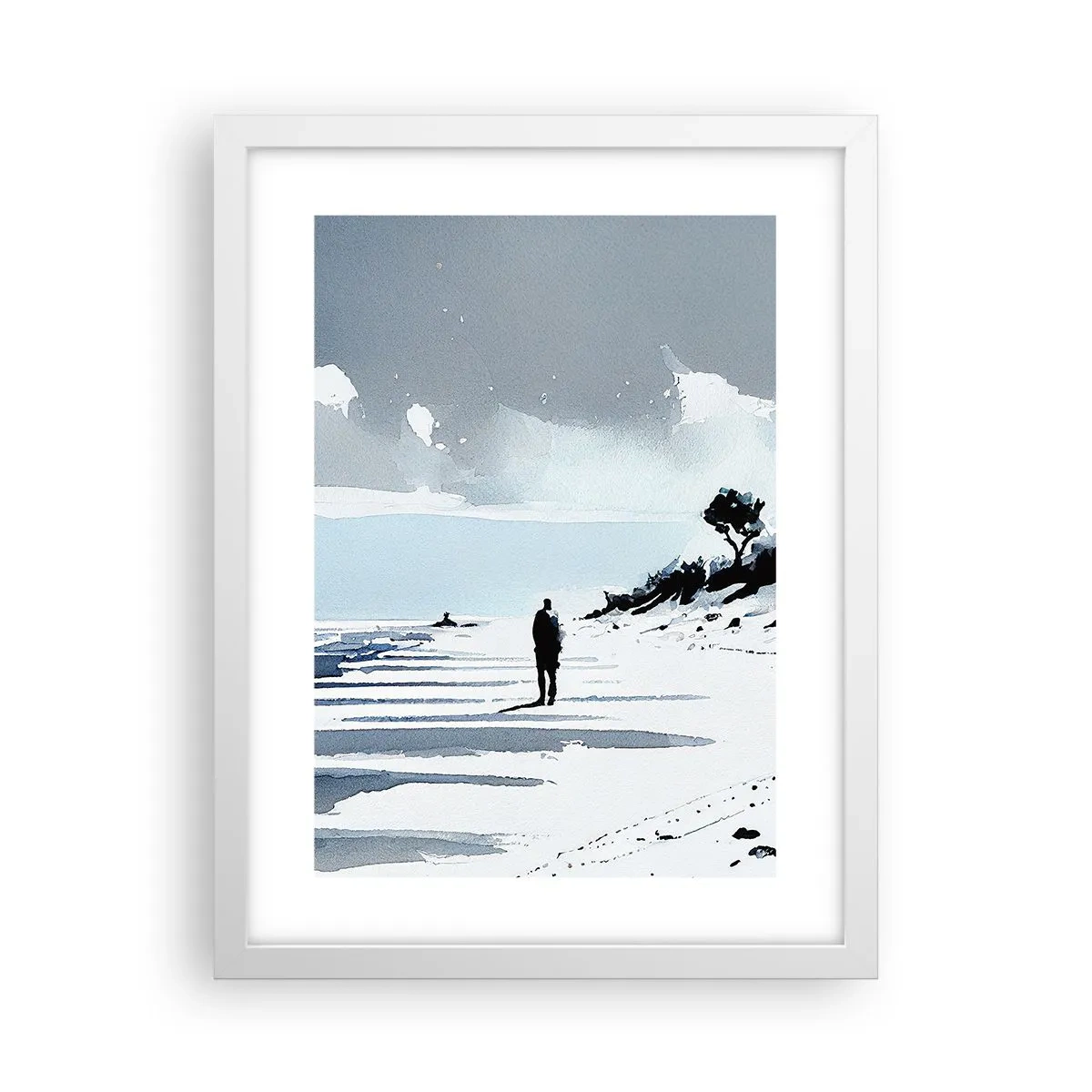 Poster in einem weißen Rahmen - Allein sein - 30x40 cm