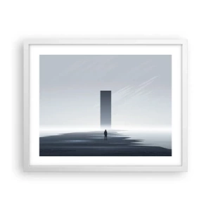 Poster in einem weißen Rahmen - Chance oder Bedrohung? - 50x40 cm