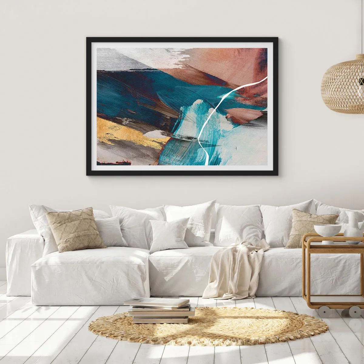 Poster in einem schwarzem Rahmen - Großzügig und mit Energie - 91x61 cm